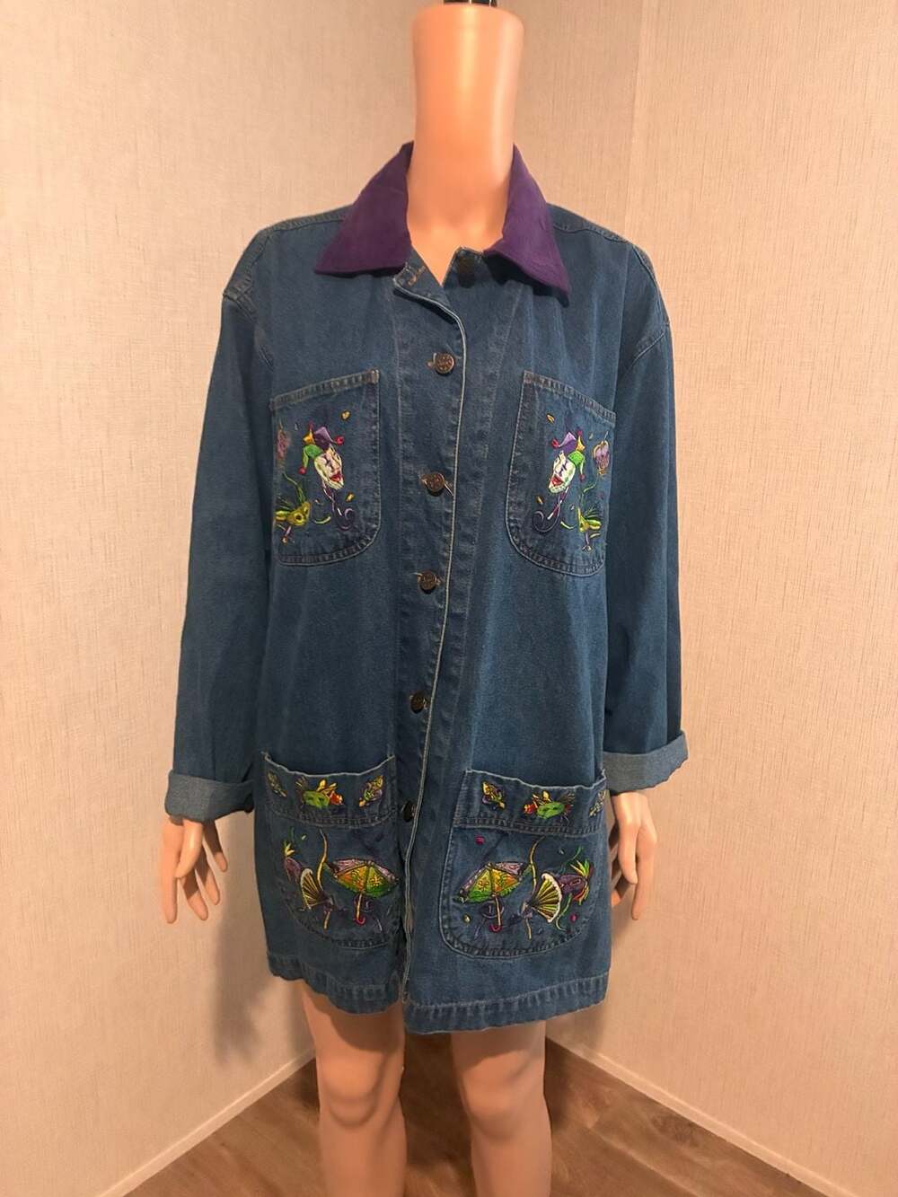 Vintage Casey Coleman Embroidered Mardi Gras